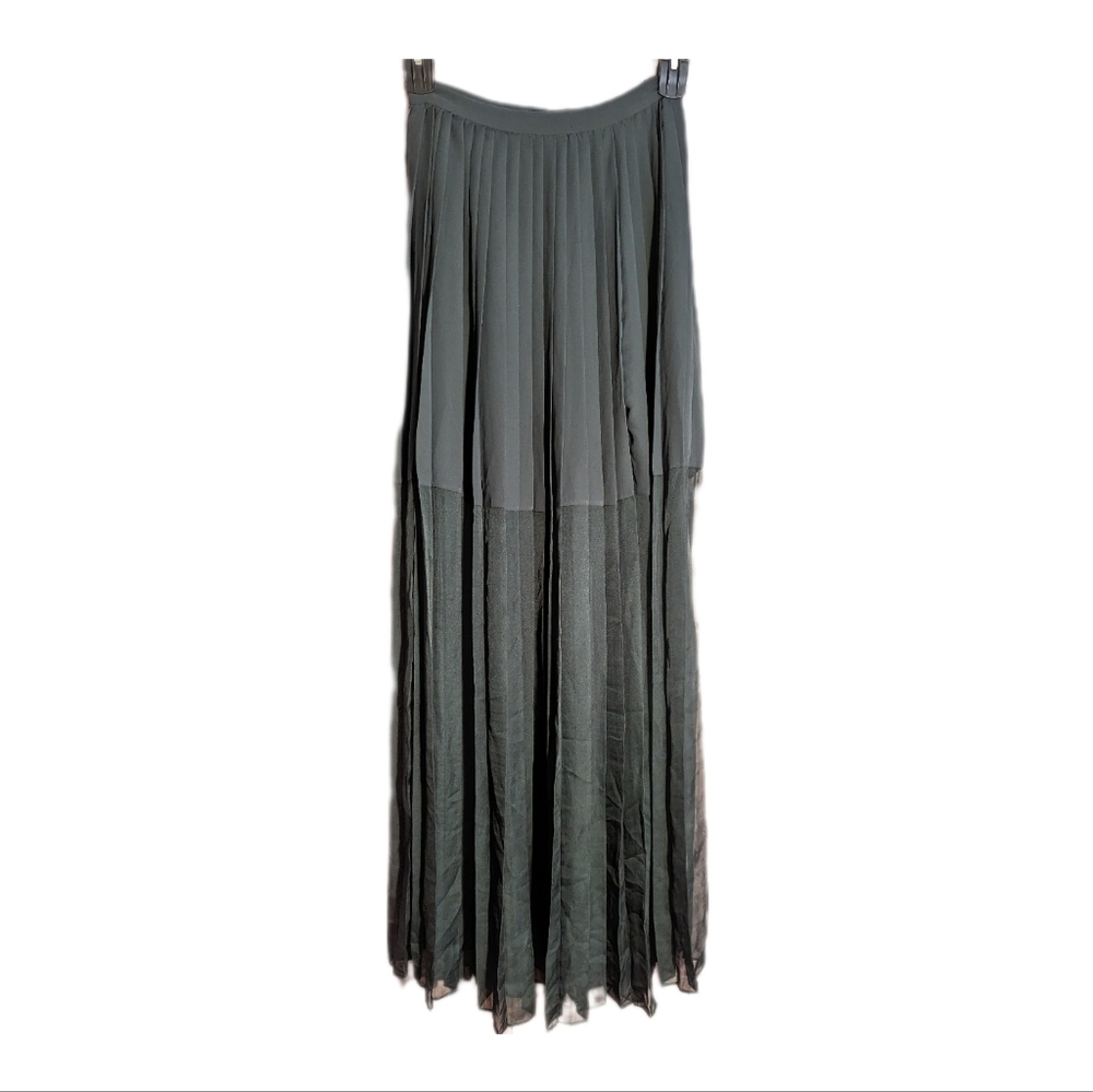 By Malene Birger Green Pleated Maxi Dress
